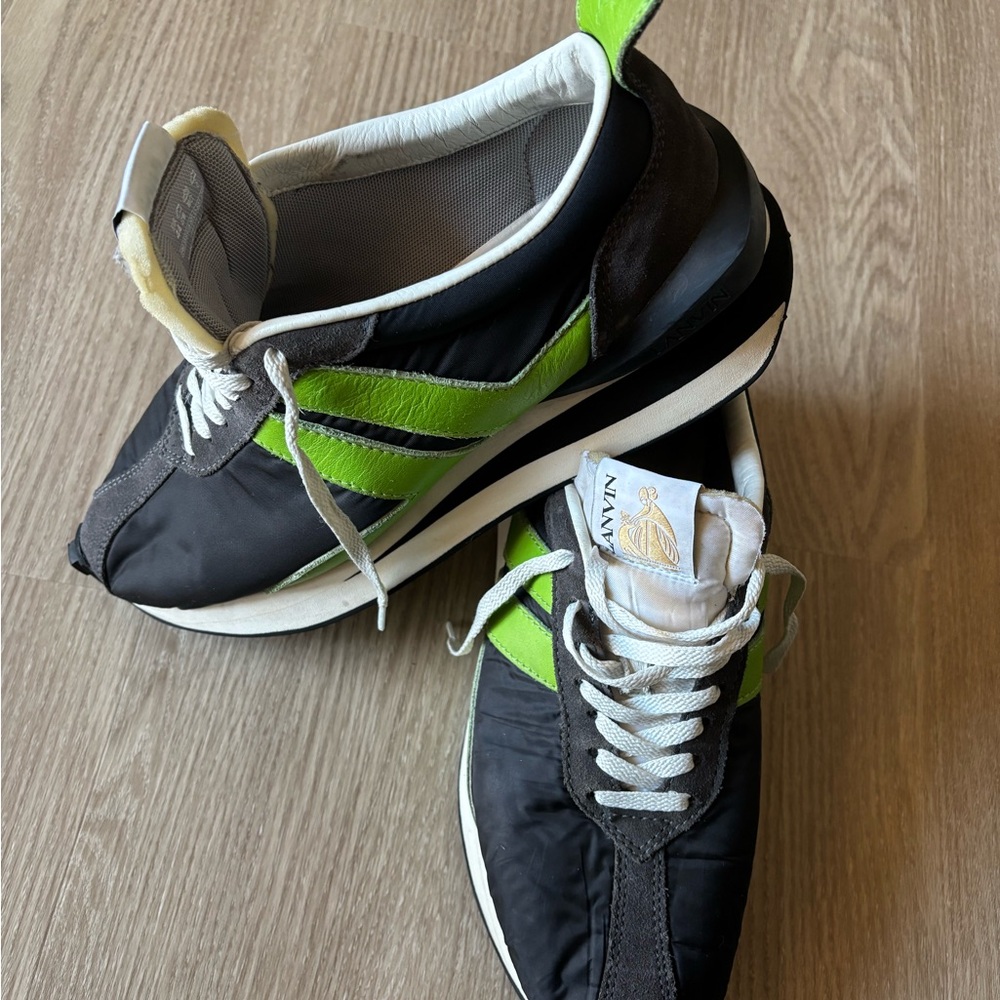 Lanvin BumperBlack and Green Sneakers size 44 ( US11)